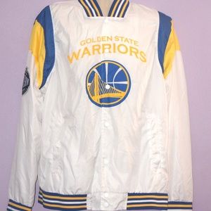 NBA Golden State Warriors White and Yellow Jacket